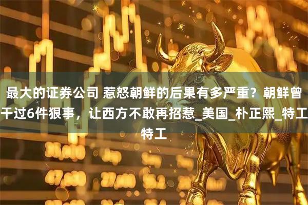 最大的证券公司 惹怒朝鲜的后果有多严重？朝鲜曾干过6件狠事，让西方不敢再招惹_美国_朴正熙_特工
